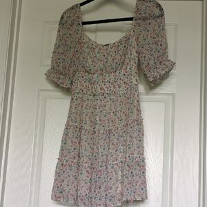Trixxi Pink and Blue Floral Dress